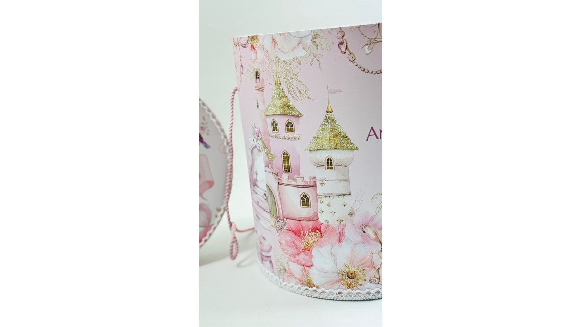 Trusou botez Princess Pink tematică prințesă, elegant și brodat 24